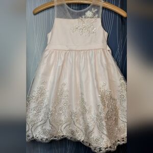 American Princess Blush Dress with Silver Lace